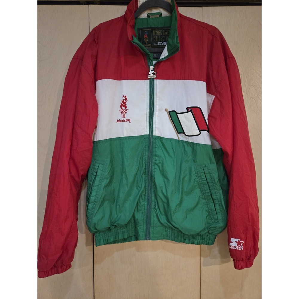 Vintage 1996 Atlanta Olympics Starter Italy Flag Windbreaker Men's L